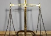 Antique brass weighing scales