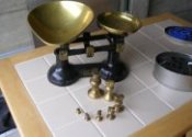 Brass weights for kitchen scales