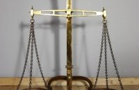 Antique brass weighing scales